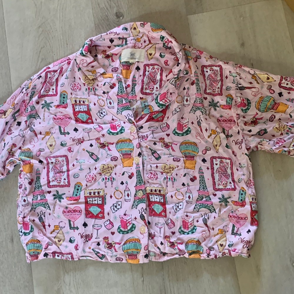 Printfresh Pink Patterned Pajama Top - Picture 7 of 8